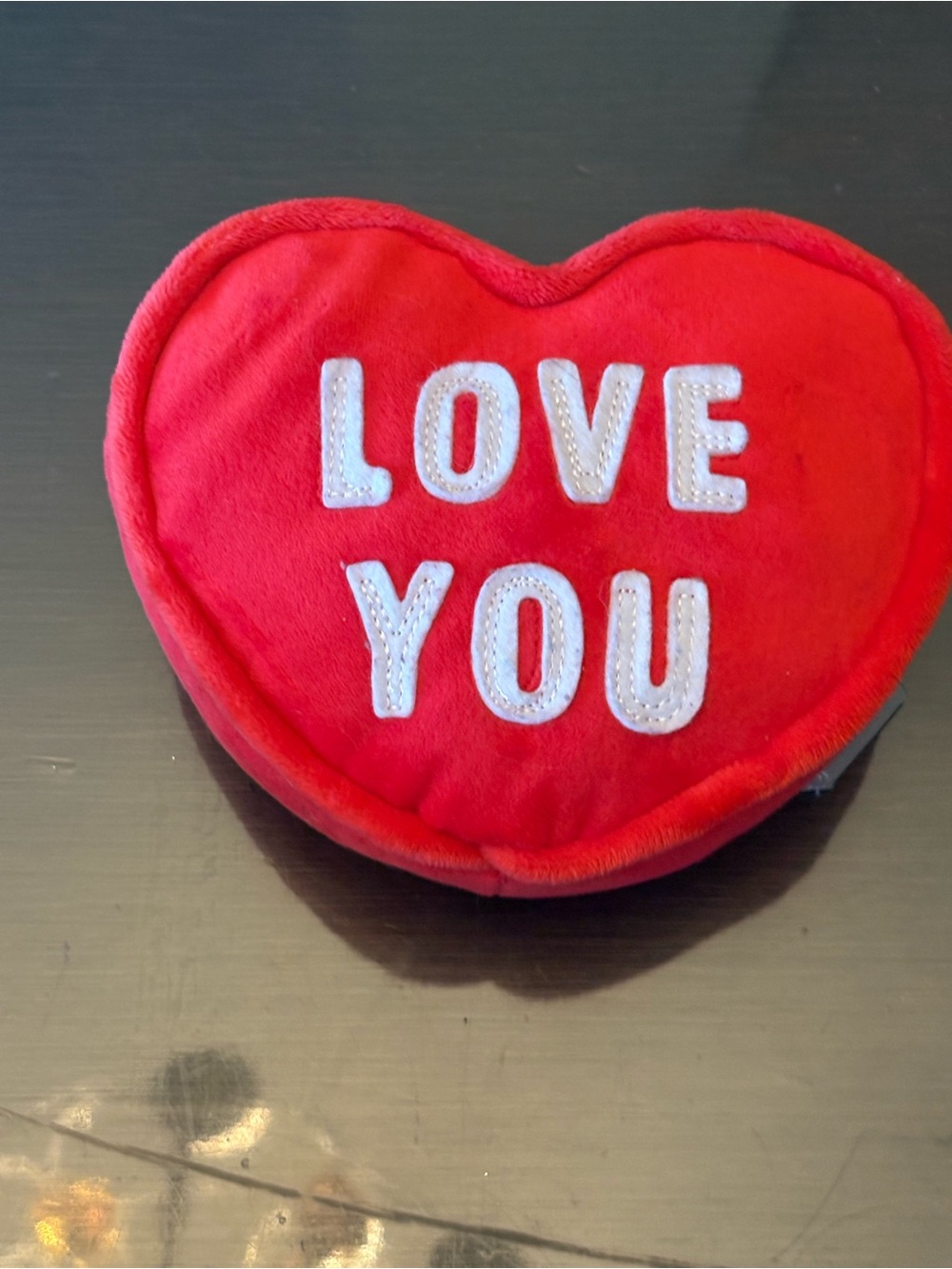 Red Hallmark Heart Plush Pillow with "LOVE YOU" Text